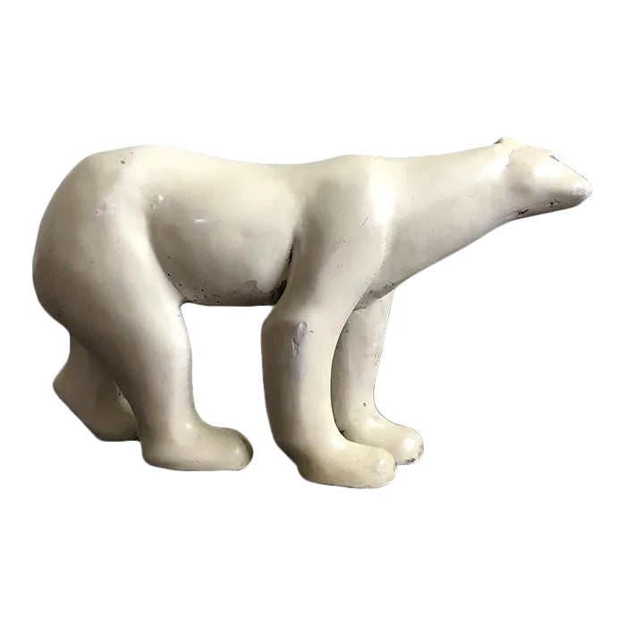 White Polar Bear Sculpture by Austin Rod - Modern Sculpture for Bookcase or  Sideboard - Table Top Decor