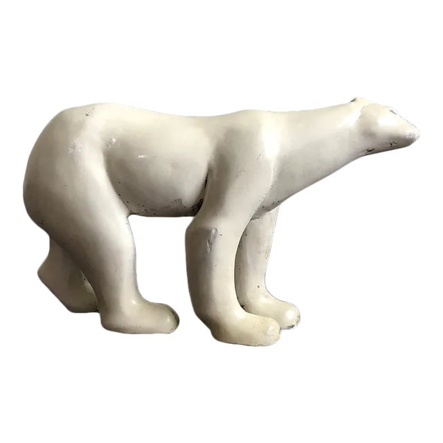 White Polar Bear Sculpture by Austin Rod - Modern Sculpture for Bookcase or Sideboard - Table Top Decor For Sale