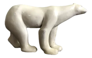 White Polar Bear Sculpture by Austin Rod - Modern Sculpture for Bookcase or Sideboard - Table Top Decor