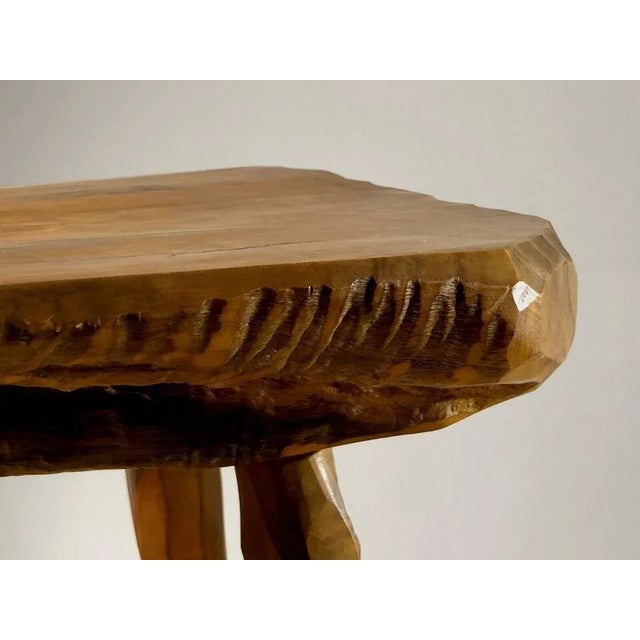 Modernist French Brutalist Tripod Stool, 1950s For Sale - Image 4 of 13