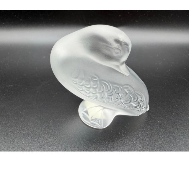 Mid 20th Century Mid 20th Century Lalique France Frosted Crystal Duck Figurine For Sale - Image 5 of 6
