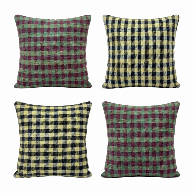This beautiful 16'' X 16'' pillow cover set was made from authentic Turkish Kilim pieces. Bright colors of wool adorn the...