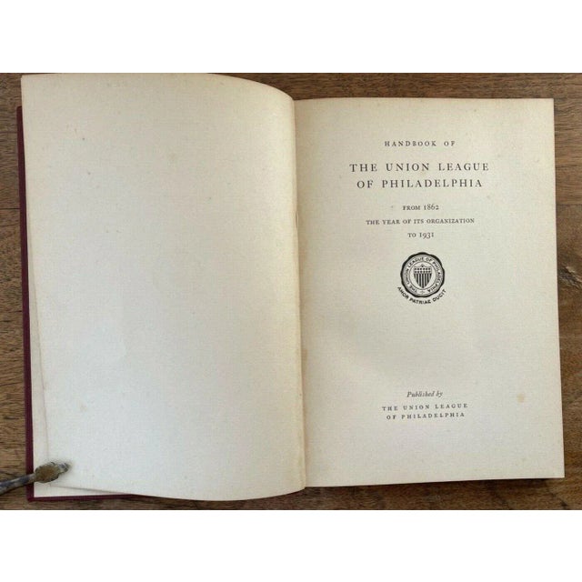 Vintage Book Union League of Philadelphia Handbook 1862-1931 For Sale - Image 4 of 11