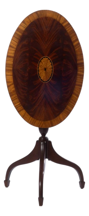 Mid 20th Century Inlaid Mahogany Tilt-Top Table