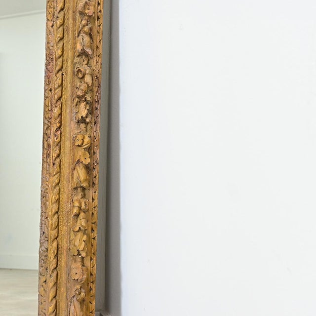 French 18th Century Hand-Carved Frame with New Mirror Plate For Sale - Image 14 of 14