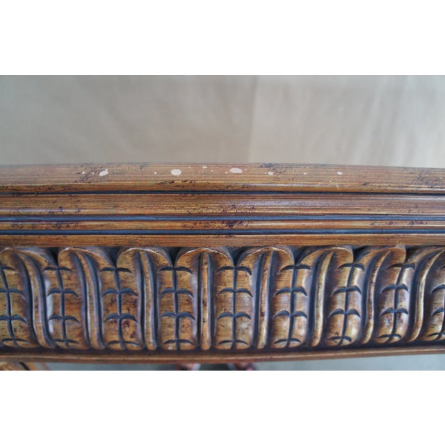 1990s Raschella Collection Rectangular Pecan Wood Beveled Overmantel Mirror For Sale - Image 10 of 13