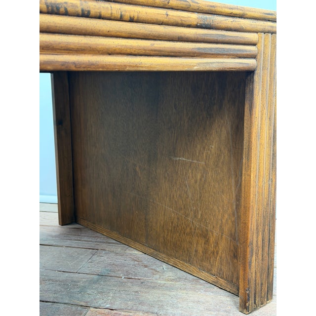 Faux Split Reed Style Side Table in the Manner of Gabriella Crespi For Sale - Image 12 of 13