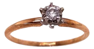 14 Karat Yellow and White Gold Engagement Ring