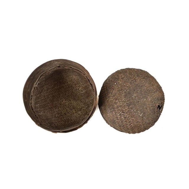African Early 20th Century Woven Lidded Basket Zambia For Sale - Image 3 of 7