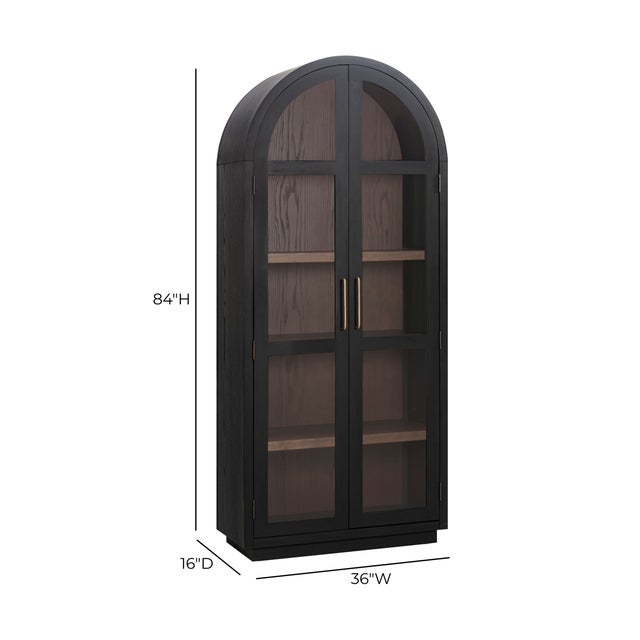 Black Marlow Black Wood Display Cabinet For Sale - Image 8 of 8