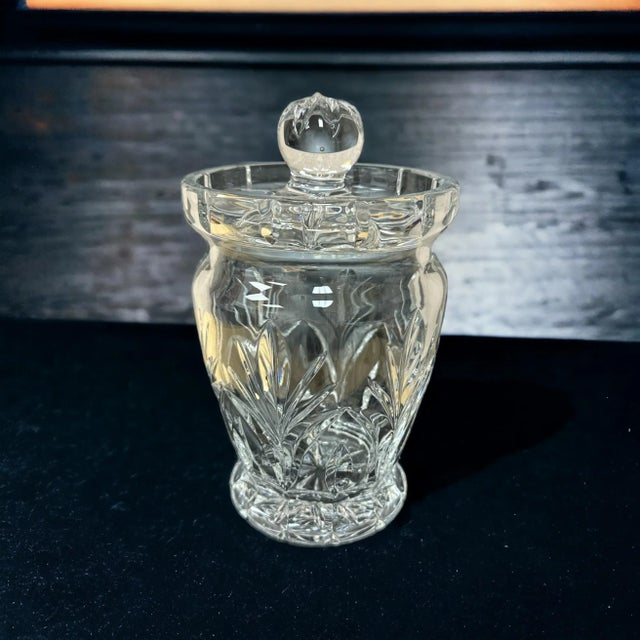 Waterford Canterbury Marquis Waterford Crystal Glass Biscuit Jar For Sale - Image 4 of 9