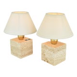 Set of Travertine Table Lamps from Cerri Nestore & C., Set of 2 For Sale
