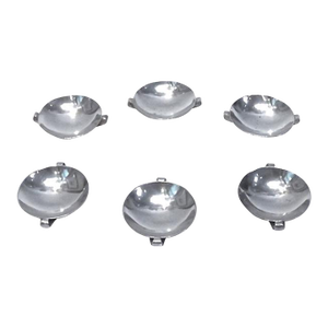Art Deco Set of Six Sterling Silver Salt Dishes