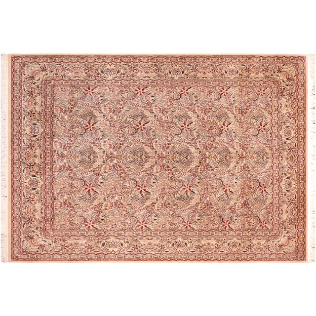 Beige Elegant Nagi Pak-Persian Caren Beige/Red Wool Rug - 8'2'' X 10'6'' For Sale - Image 8 of 9
