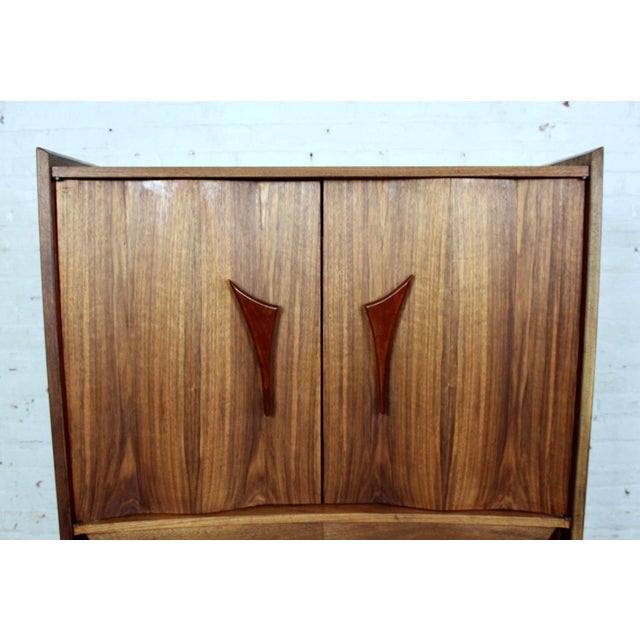 Brown Mid-Century Modern Specialty Woodcraft Walnut Highboy Dresser For Sale - Image 8 of 13