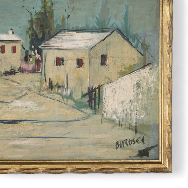 Tan Vintage Painting on Board of a Bermuda Bayscape by Alfred Birdsey For Sale - Image 8 of 10