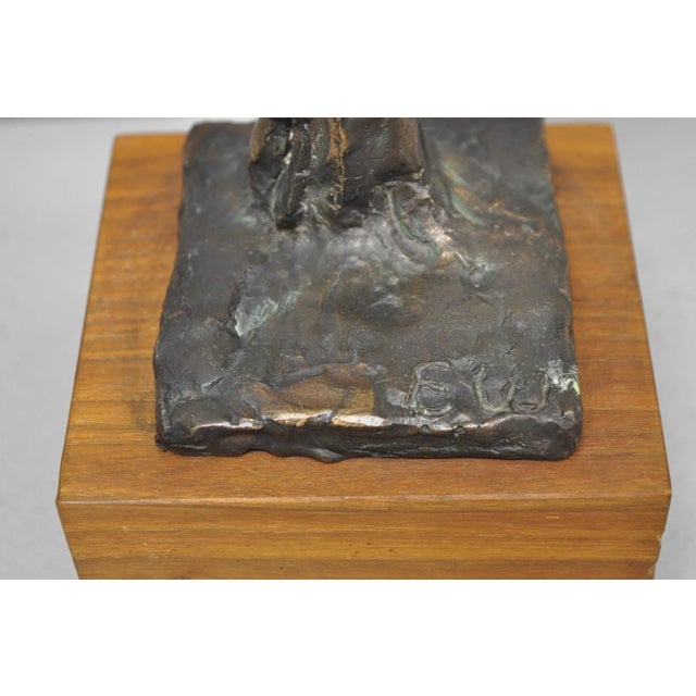 Vintage Elbert Weinberg "Scroll" Bronze Brutalist Abstract Sculpture Figure For Sale In Philadelphia - Image 6 of 15