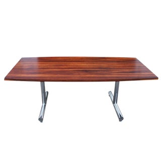 Rosewood Chrome Table Desk by Tim Bates for Pieff Furniture For Sale