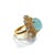 Bochic "Capri" Aquamarine & Blue Topaz Cocktail Ring Set In 18K Gold & Silver Natural Aquamarine - 16 Carats Natural Blue...