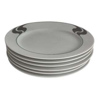 Asimmetria Grauraster White Salad Plate by Björn Wiinblad for Rosenthal Studio Line, 1990s Set of 6 For Sale