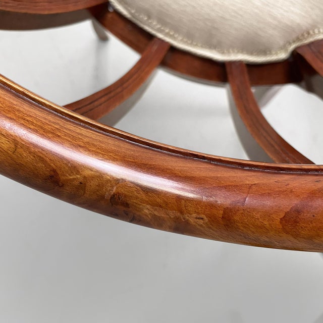 Art Deco Italian Tub Chair in Wood and White Fabric, 1930s For Sale - Image 12 of 18