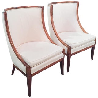 Midcentury Neoclassical Gondola Back Chairs - Pair For Sale