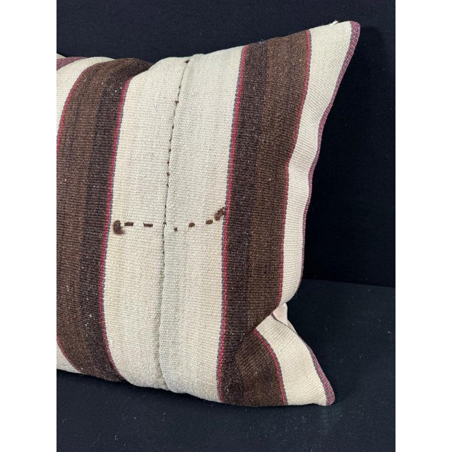Contemporary Turkish Hemp Pillow Cushion Natural Beige Brown Pillow Cushion Cover 24"x24" For Sale - Image 3 of 4