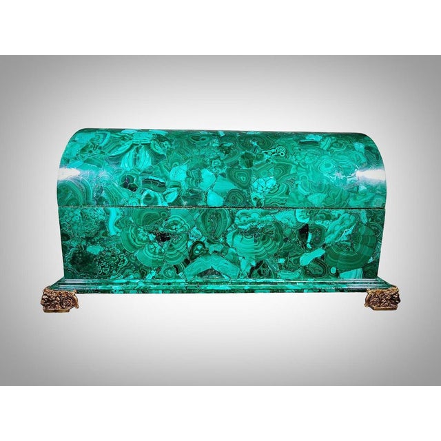 Product: Large 20th Century Malachite Box Product : Material: Malachite (semi-precious stone) Age: 20th Century Condition:...