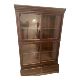 Antique Danner Victorian Barrister Stacking 4 Shelf Bookcase Sliding Glass Doors For Sale
