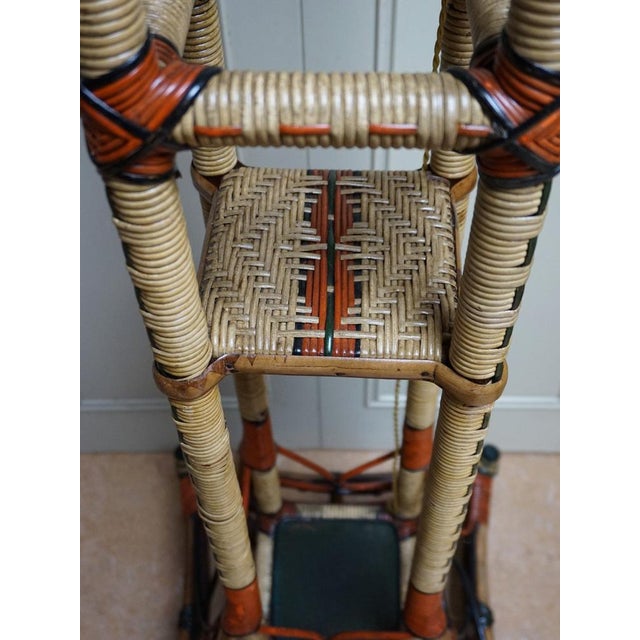 Art Nouveau Rattan Wicker Floor Lamp, 1890s For Sale - Image 6 of 18