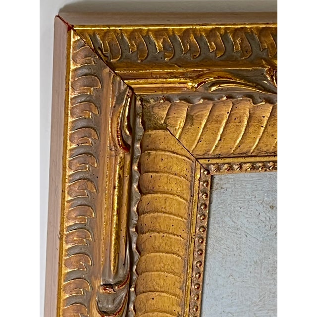 Wood Framed Antique Italian Villa Landscape Oil on Board Painting For Sale - Image 7 of 10