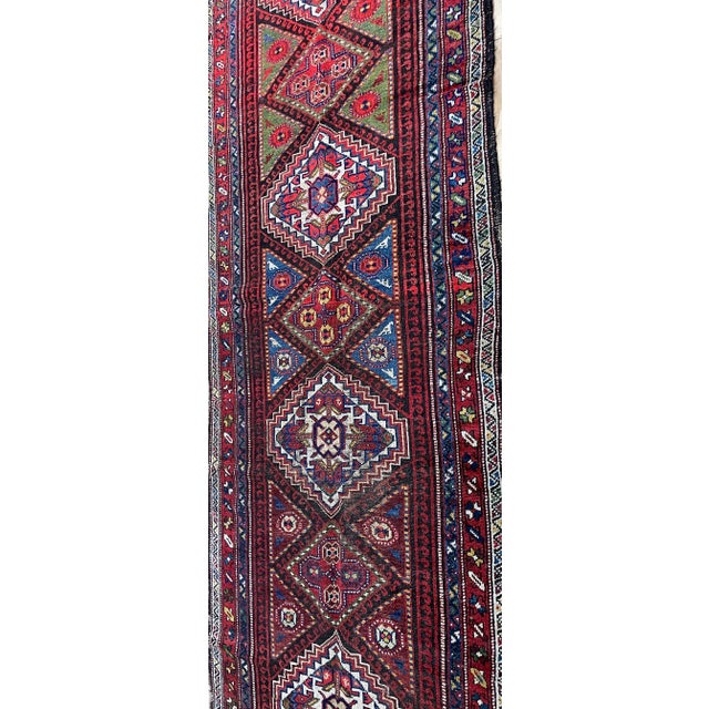 Antique Kurdish Runner, C-1900 For Sale - Image 9 of 12