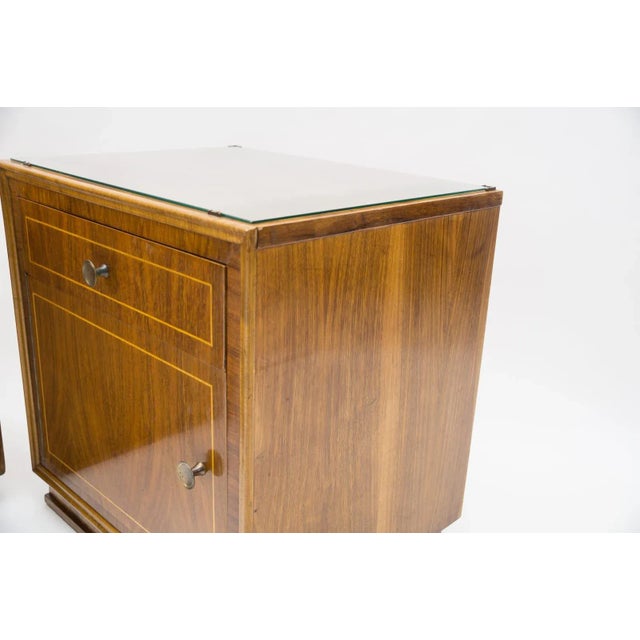 Art Deco Austrian Wood & Brass Nightstands, Set of 2 For Sale - Image 13 of 18