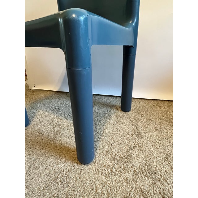 Carlo Bartoli for Kartell 4875 Blue Chair Pop Art MCM Mid Century Modern Space Age 1970s For Sale - Image 11 of 12
