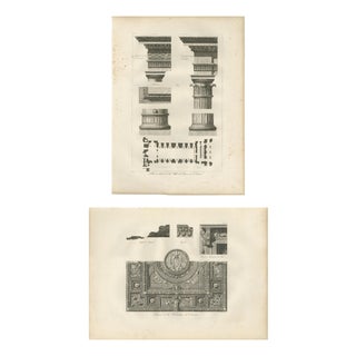 Louis-Pierre Baltard, Louvre Architectural Studies, 1803, Paper, Set of 2 For Sale