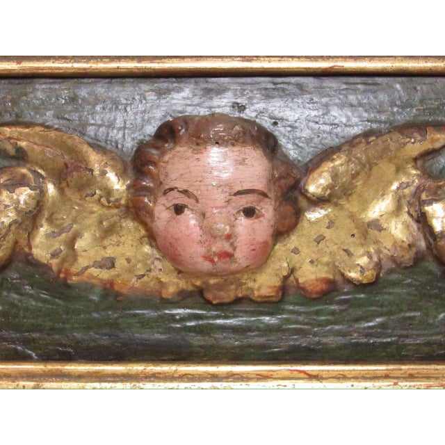 Antique Hand Carved Spanish Colonial Framed Putti Heads For Sale - Image 14 of 17