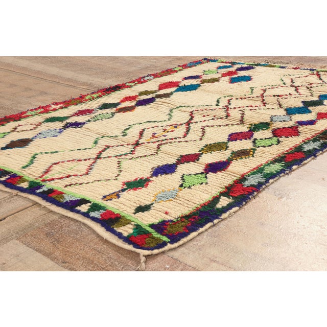Ivory Vintage Azilal Moroccan Rug, 03'11 X 06'02 For Sale - Image 8 of 10