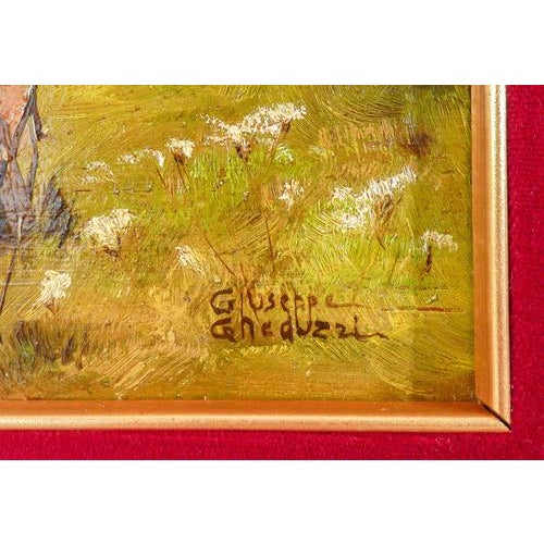 Giuseppe Gheduzzi, Landscape. Oil on Panel For Sale - Image 9 of 12