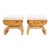 Attributed Matthew Izzo Home Biggs Burlwood Stool With Linen Cushions, Pair Of For Sale