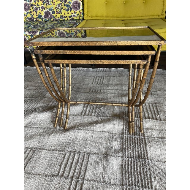 Nesting Tables attributed to Bagues Company, 1960s, Set of 3 For Sale - Image 6 of 8