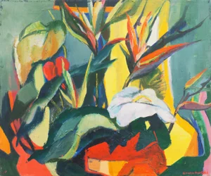 'Birds of Paradise, Hawaii' by Ethelyn Cobb, 1962, Mid-Century, New York Woman Artist, Woodstock, Art Students League