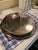 Metal Vintage Round Gallery Silver Tray For Sale - Image 7 of 9