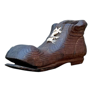Vintage Italian Carved Wooden Shoe
