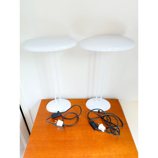 Vintage White Oval Table Lamps from Brilliant Leuchten, 1970s, Set of 2 For Sale - Image 9 of 15