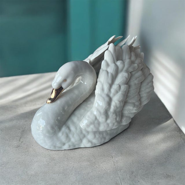 Lenox Vintage Lenox “The Graceful Swan” Porcelain Figurine | White Swan Home Décor For Sale - Image 4 of 13