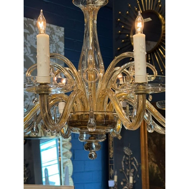Late 20th Century Vintage Gold Murano Chandelier For Sale - Image 5 of 5