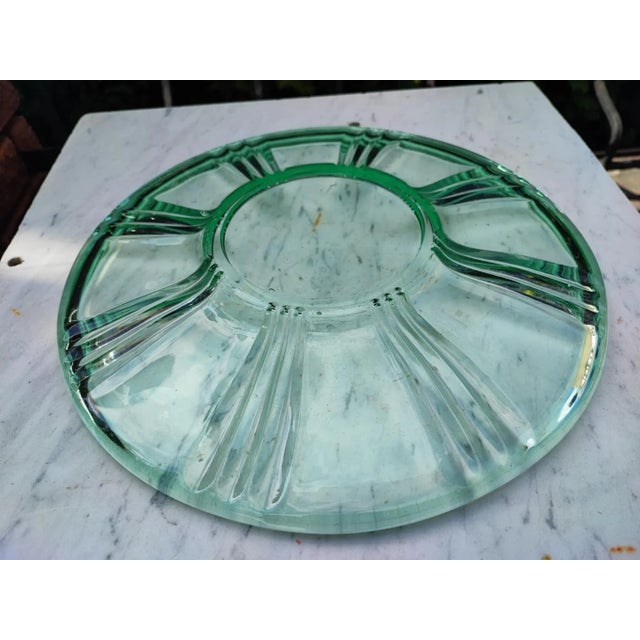 Art Deco Green Glass Plate from Niemen Glassworks, 1920s For Sale - Image 6 of 8