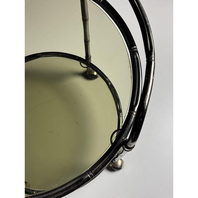 Faux Bamboo Serving Trolley, 1980s For Sale - Image 3 of 17