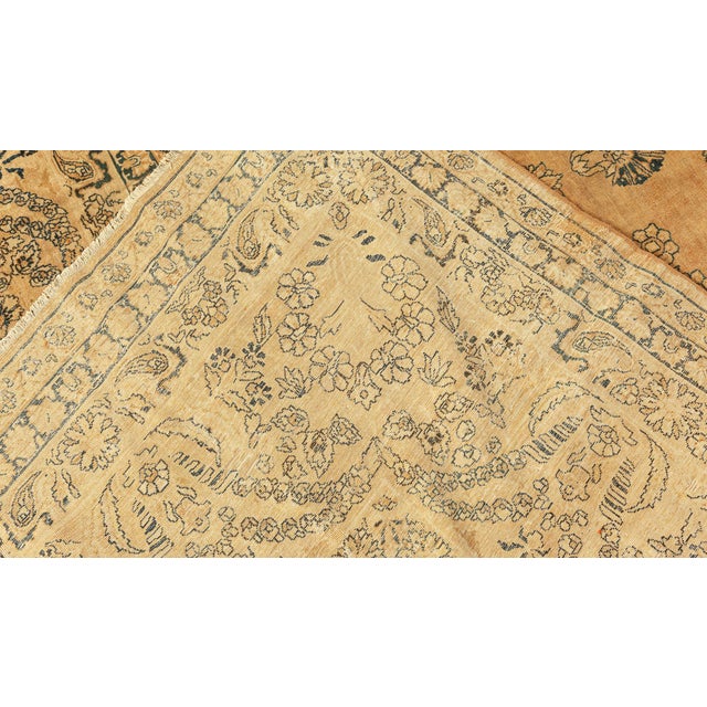 Vintage Persian Kirman Camel Handwoven Wool Rug For Sale In New York - Image 6 of 9