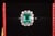 Gia Certified Natural 3.10Cts vs F Diamond Emerald 18k Solid Gold Milgrain Bezel Halo Ring, Size 6.5 For Sale - Image 11 of 14
